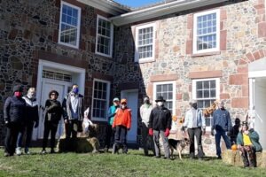 Group photograph in front of Oliver Filley House in Bloomfield's LaSalette Open Space