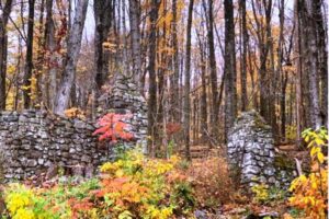 Old stone walls on Laurel Hill in Tariffville